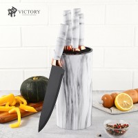 5pcs Kitchen Knife Set Stainless Steel Copper Knives Set With Block