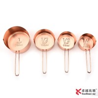 Copper Plated Rose Gold 4 PC Stainless Steel Measuring Cup Set