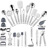 Wholesale 35PCS Kitchen Stainless steel Utensil Kitchen Cooking Stainless Steel Utensils Set