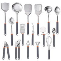 16 Pcs Household Kitchen Utensils Stainless Steel Cooking Utensil Set, Kitchenware Accessories Utens