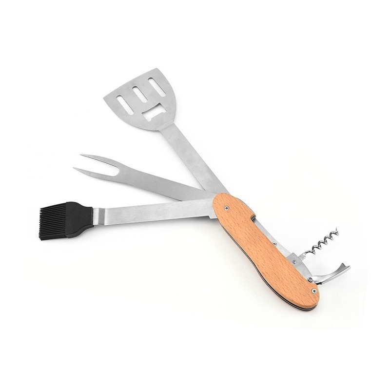 Multifunction BBQ grill tools, spatula, silicone Basting Brush, Fork, Wine Cork Screw and Jar Opener图7