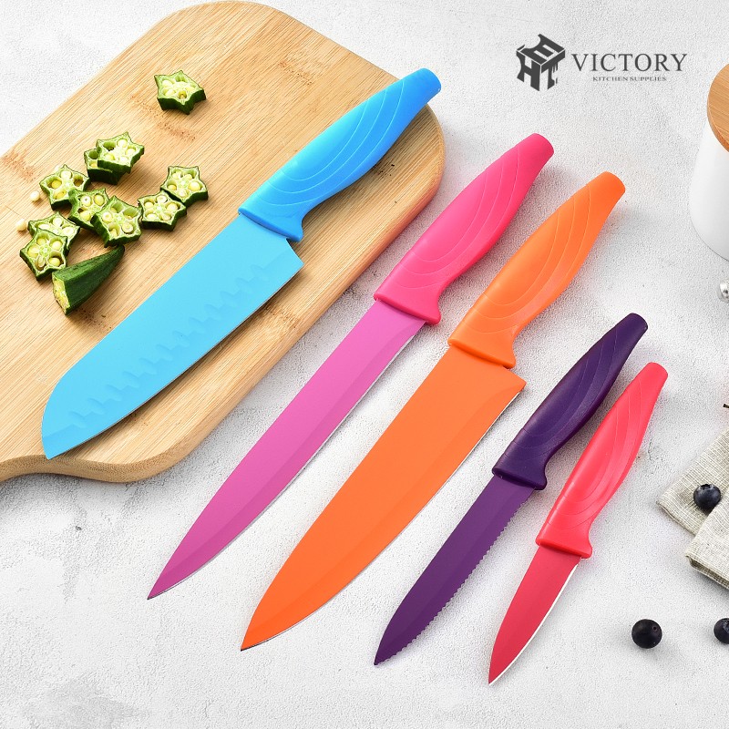 Whole Sale Kitchen King Knife Chef Set Colorful 7 inch Santoku Kitchen Knives Accessories Set图3