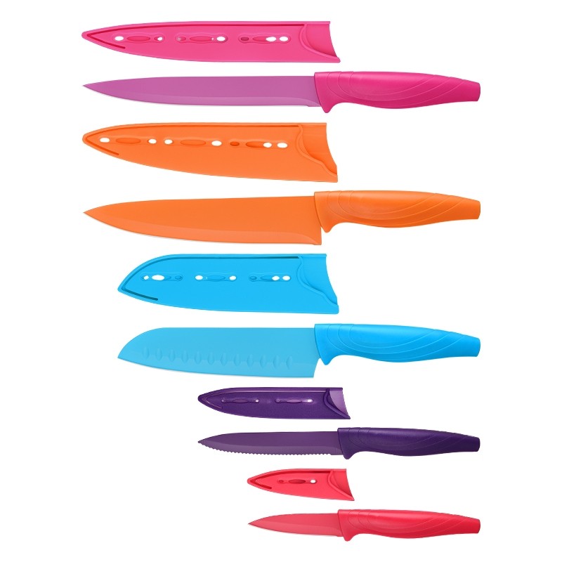 Whole Sale Kitchen King Knife Chef Set Colorful 7 inch Santoku Kitchen Knives Accessories Set图7