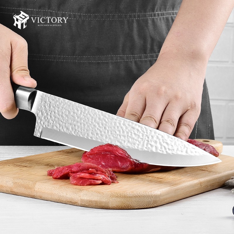 New Arrival Kitchen Knife Sets Stainless Steel Hammer Blade Chef Knife Japanese Set With Bag图3