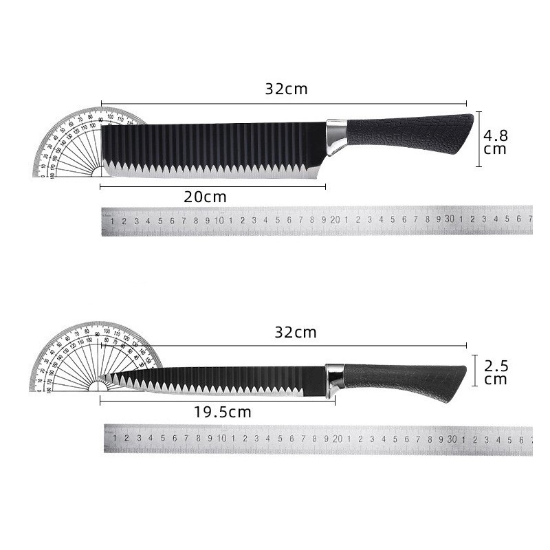 Wholesale Premium Quality 6- pcs Stainless Steel Kitchen Knives With Holder Kitchen Knife Set图6