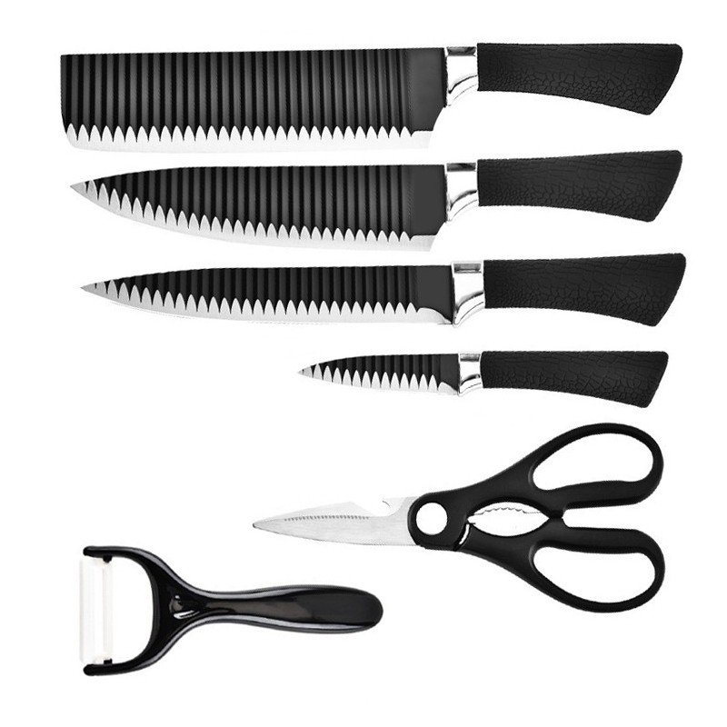 Wholesale Premium Quality 6- pcs Stainless Steel Kitchen Knives With Holder Kitchen Knife Set图7