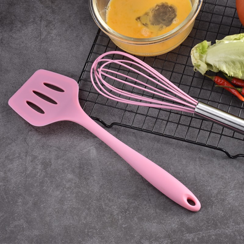 Heat Resistant Popular Pink Silicone Spatula Set 5 Piece Wholesale Durable Silicone Baking Spatulas图8