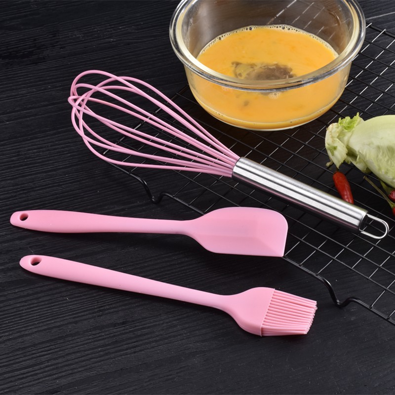 Heat Resistant Popular Pink Silicone Spatula Set 5 Piece Wholesale Durable Silicone Baking Spatulas图9