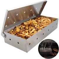 Outdoor BBQ tools 430# stainless steel BBQ wood chips smoker box for Barbecue meat