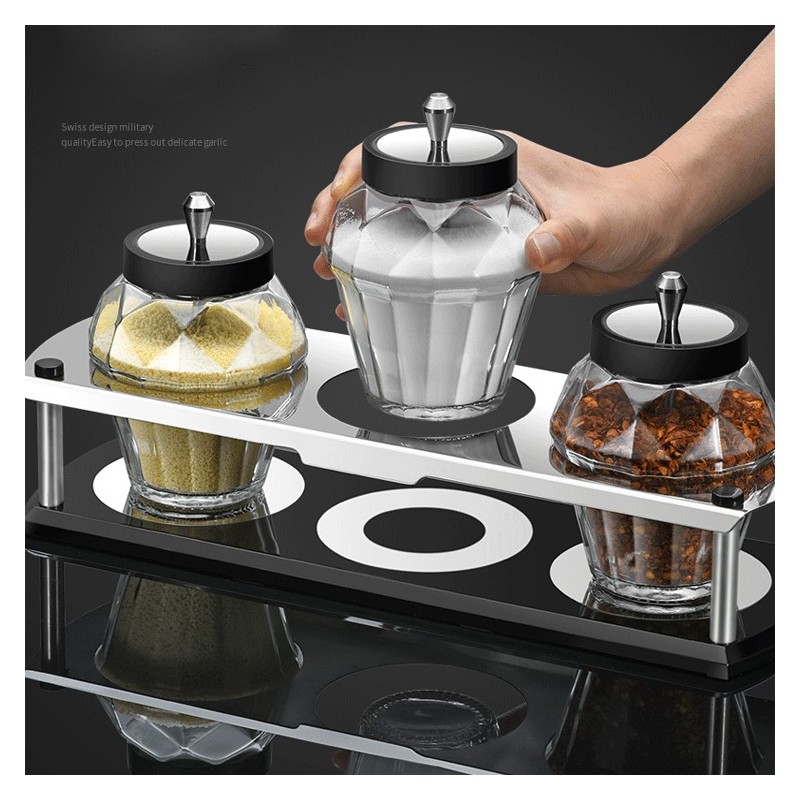 For Kitchen Accessories Modern Custom Seasoning Spice Jar Glass Set Food Storage Jar Container With 图3