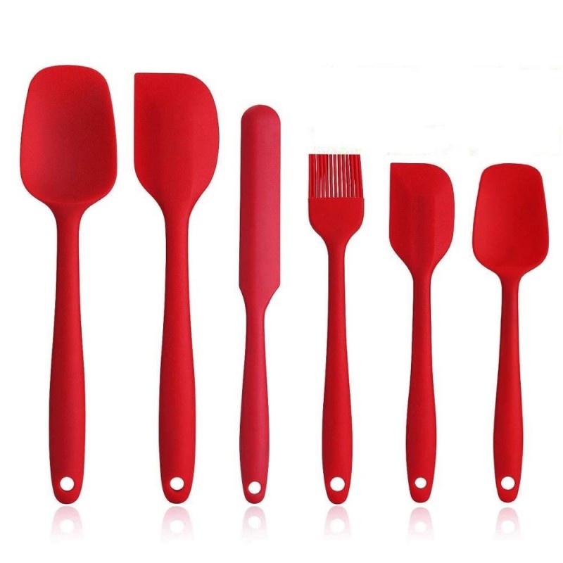 Color Silicone Spatula Set 6 Pack Set Kitchen Baking Tool Set Medium Large Size Spatulas图2