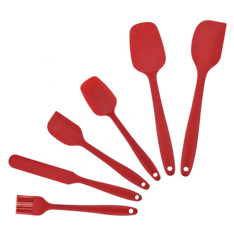 Color Silicone Spatula Set 6 Pack Set Kitchen Baking Tool Set Medium Large Size Spatulas图3