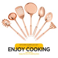 2021 New Restaurant Luxury Rose Gold Kitchen Utensils Stainless Steel Kitchen Accessories Utensil Se