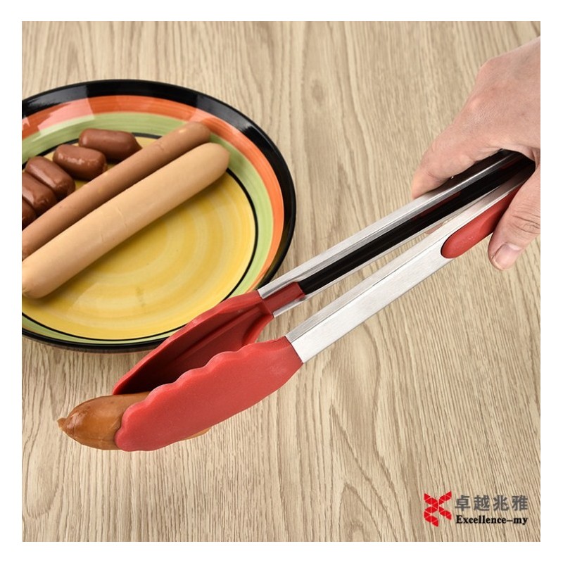 Pack of 3 Stainless Steel BBQ Grill Tongs Silicone Cooking Tongs图7