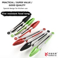 2PC Pack Stainless Steel Manual Salad Food Serving Tongs 9 Inch 12 Inch Silicone Kitchen Baking Cook