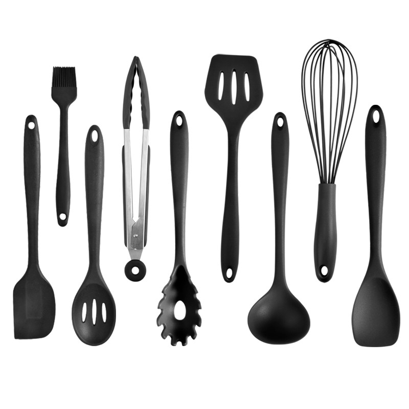 Customized Color Kitchen Creaming Baking Tools Silicone 9 Piece Spatula Set Premium Large Whisk Scra图4