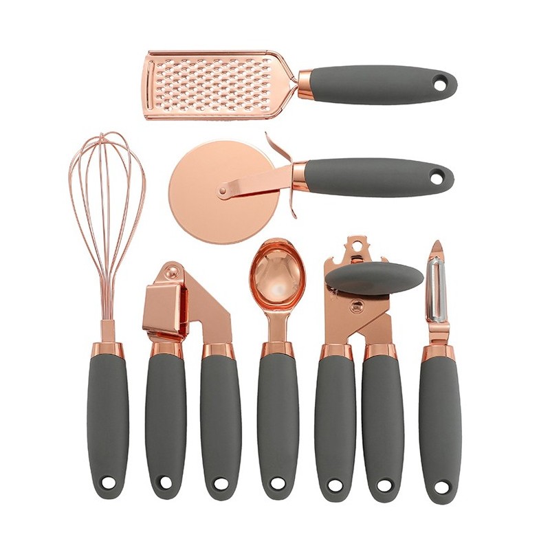 7 Pcs Stainless Steel Kitchen Silicone Handle Kitchenware Gadgets Utensil Sets Kitchen Utensil Acces图9