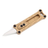 Brass or Titanium-alloy Daily Mini Pocket Utility Knife with 10 Replaceable Blades and Screwdriver