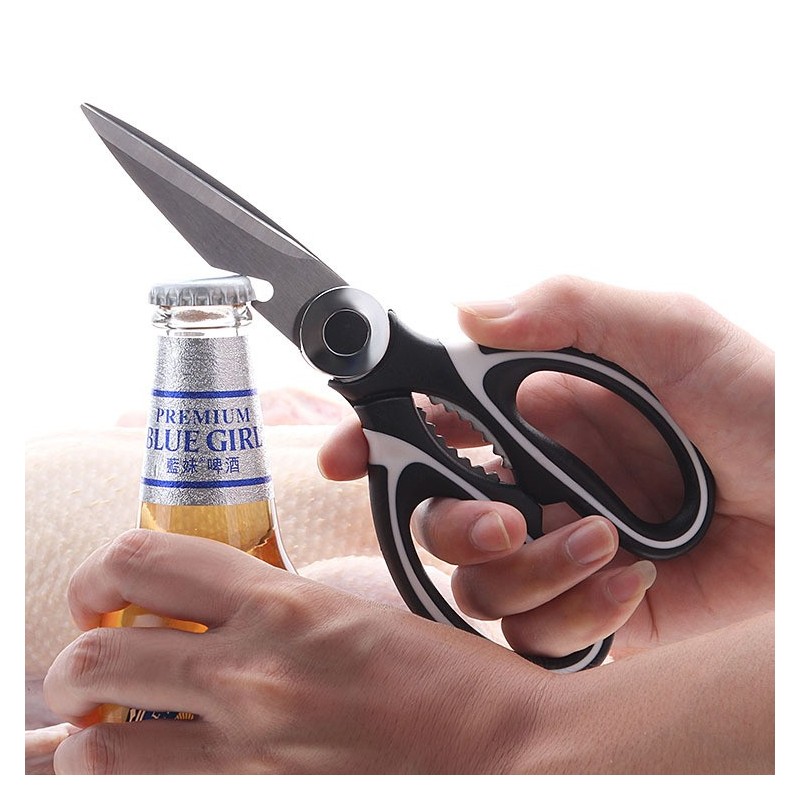 Heavy duty stainless steel clever multifunction professional Seafood scissors kitchen scissors shear图4