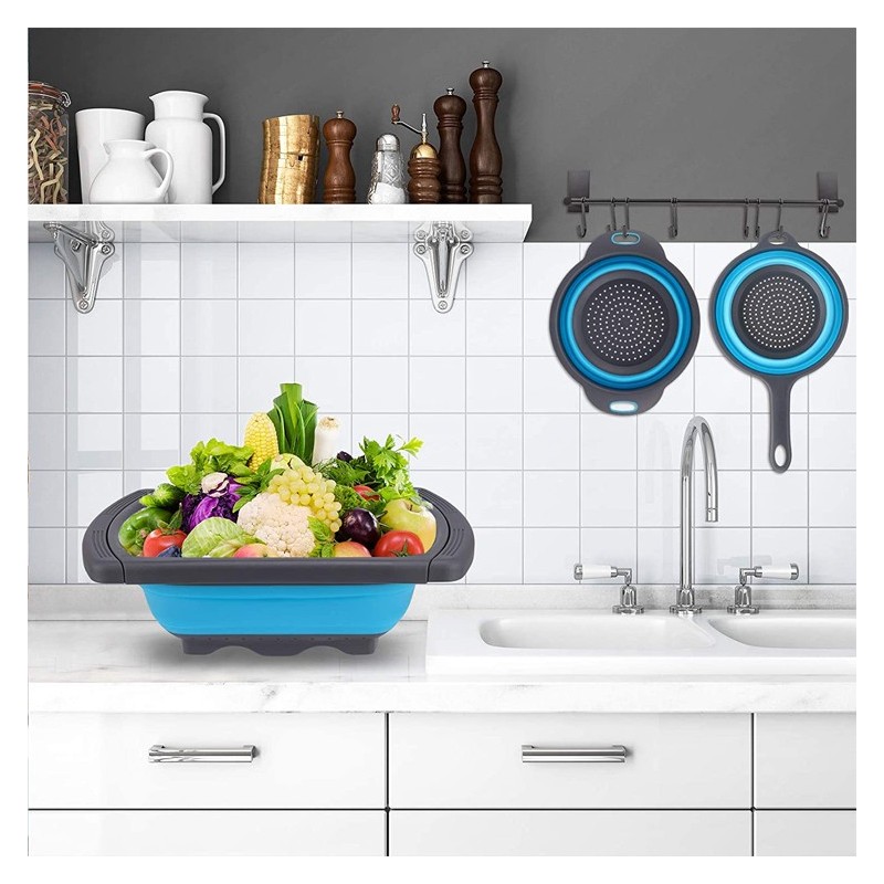 Collapsible Colander Strainer with Extendable Handles for Draining Colander Collapsible Colanders & 图5