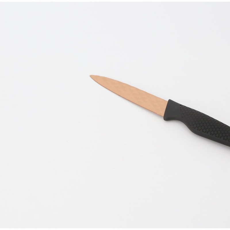 5pcs fancy knife set with rose gold painting in diamond pattern图5