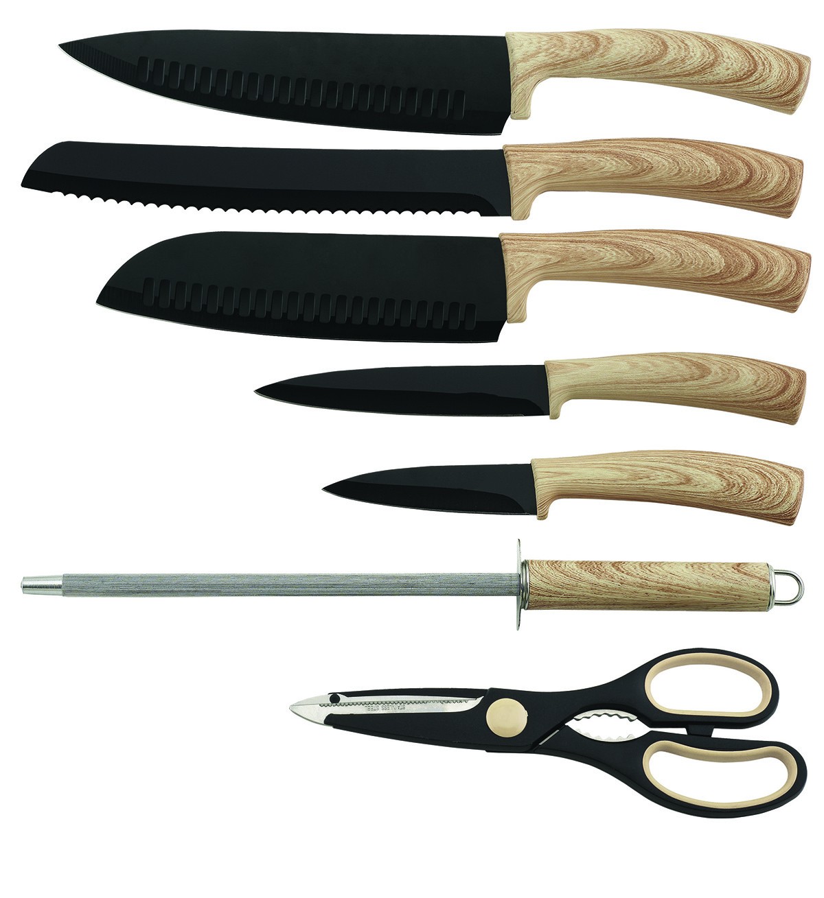 8pcs hot selling kitchen knife set with acrylic stand图2