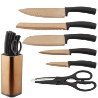 7pcs hot selling kitchen knife set with block