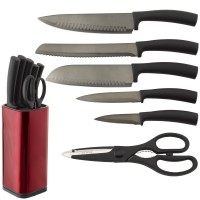 7pcs hot selling kitchen knife set with block
