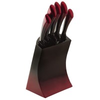 6pcs hot selling hollow handle knife set with gradient color with stand