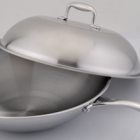 Three layer steel wok with steamer