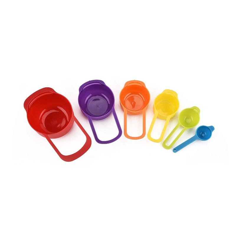 Colorful Kitchen Bowls Colander Mesh Strainer Measuring Cups and Spoons set with Handles图5