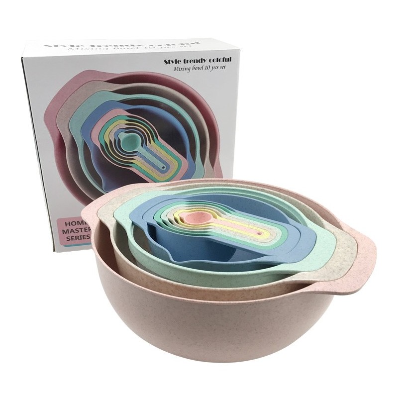 Hot selling high quality stackable 10PCS wheat straw plastic baking tool measuring spoon图6