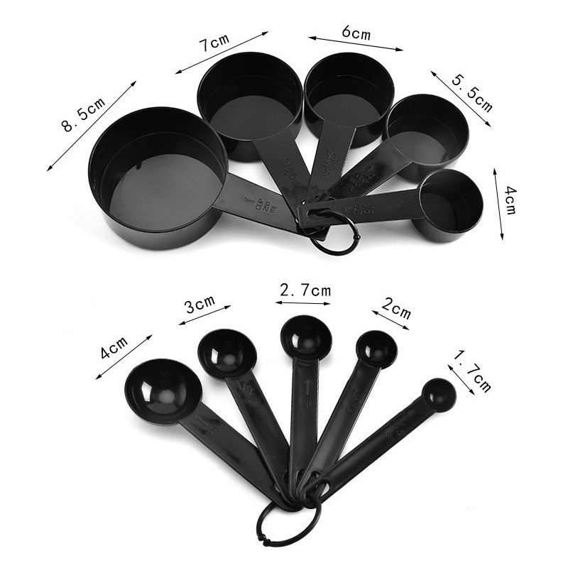 10piece black plastic measuring cups and measuring spoons图5
