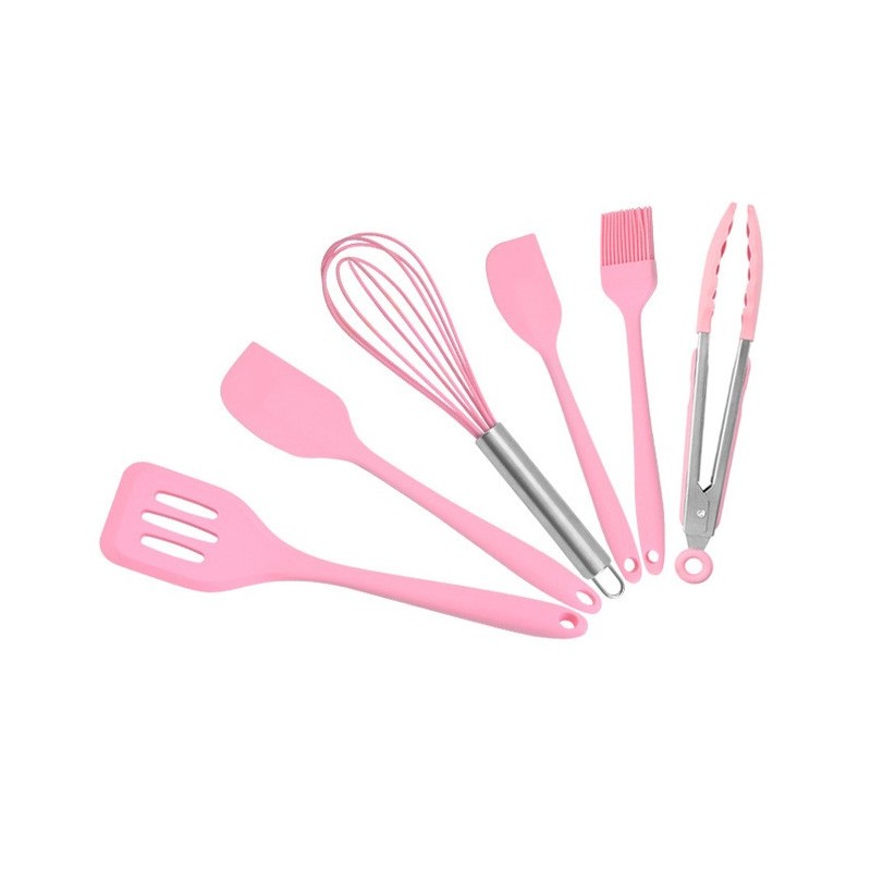igh Quality Top Rated 6 Pieces Colorful Kitchen Tools Cooking Utensils Scraper Kids Silicone Baking 图6