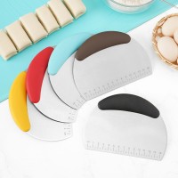 Hot sale baking tools half round shape bread cutter stainless steel pastry dough scraper