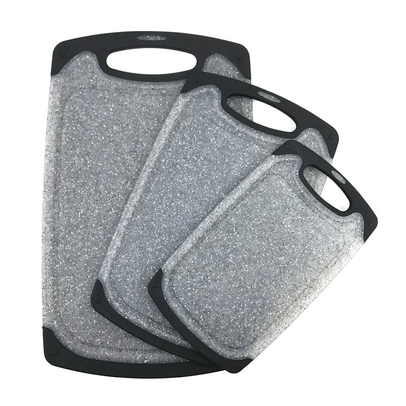 3 Pieces Set Plastic Chopping Board Sets Non-slip feet cutting board set 1 buyer图4