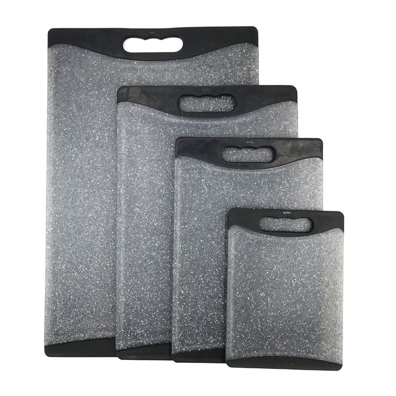 Unique Marble Appearance Design, Anti-Skid Kitchen Chopping Board Set with Juice Groove图3