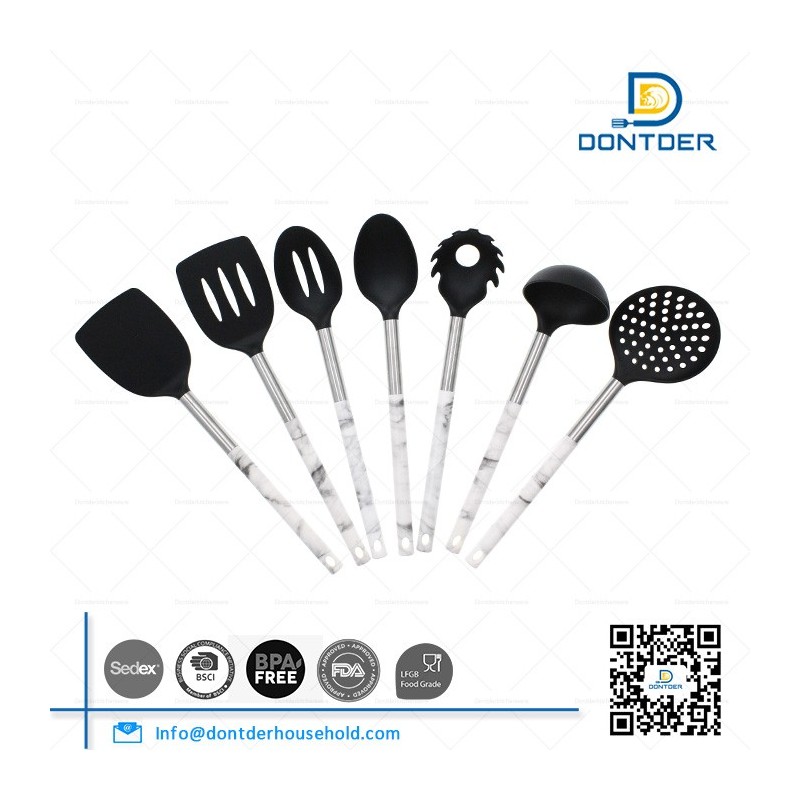 D00059 Nylon Kitchen Utensils Set with Marbled Handle图2