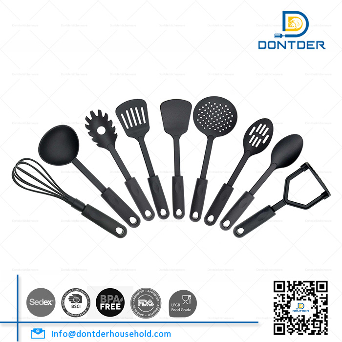 D00114 Nylon Kitchen Tools Set, Black
