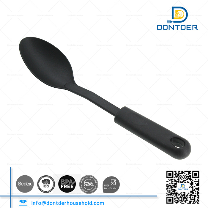 D00116 Nylon Cooking Spoon with Plastic Handle