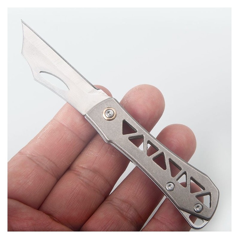 Titanium EDC Mini Folding Pocket Knife图2