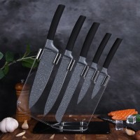 Amazon Hot Sale Kitchen Knife Set 5pcs with Acrylic Stand Cuchillos Chef Home Professional Kitchen K