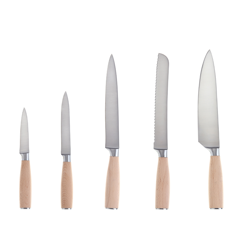 Stainless Steel Chef Knife Set 5pcs Wood Handle Carving Knife Kitchen Utility Knife Set with Acrylic图2