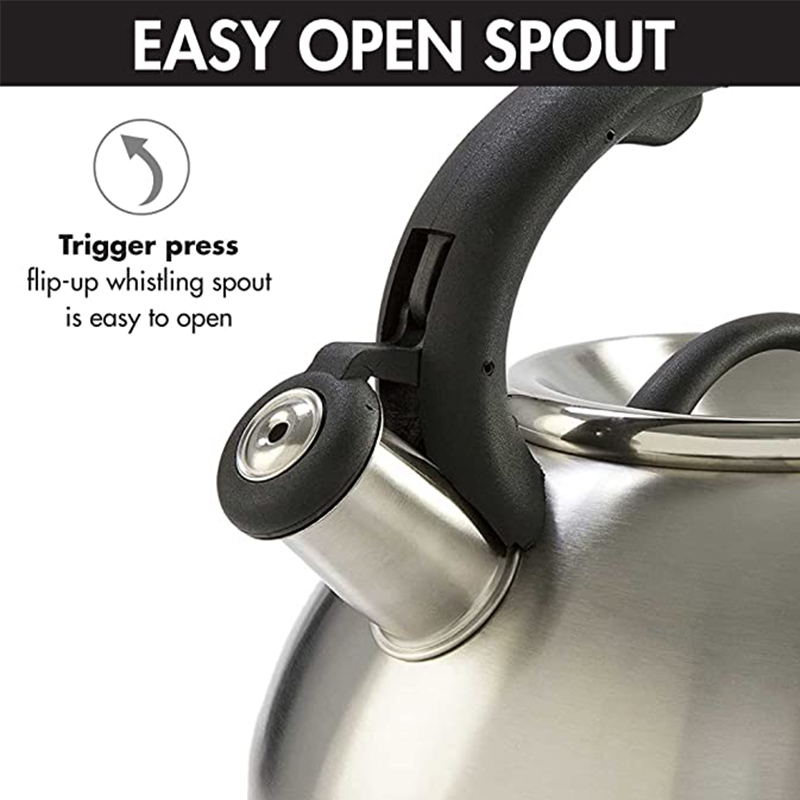 Wholesale Brushed Satin 2L Stainless Steel Whistling Tea Kettle图2