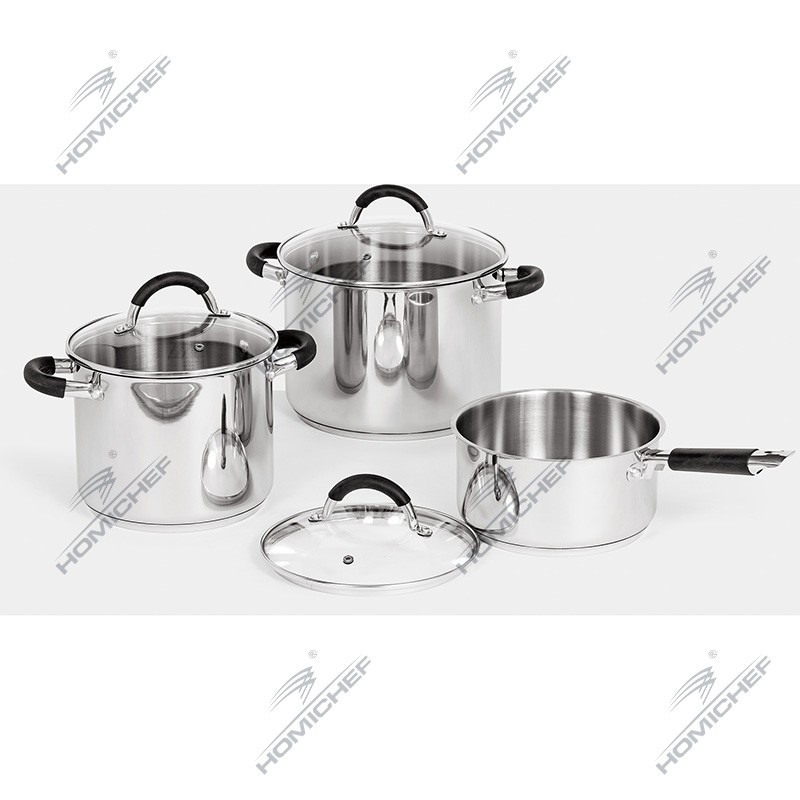 Straight  body stainless steel cookware set图5