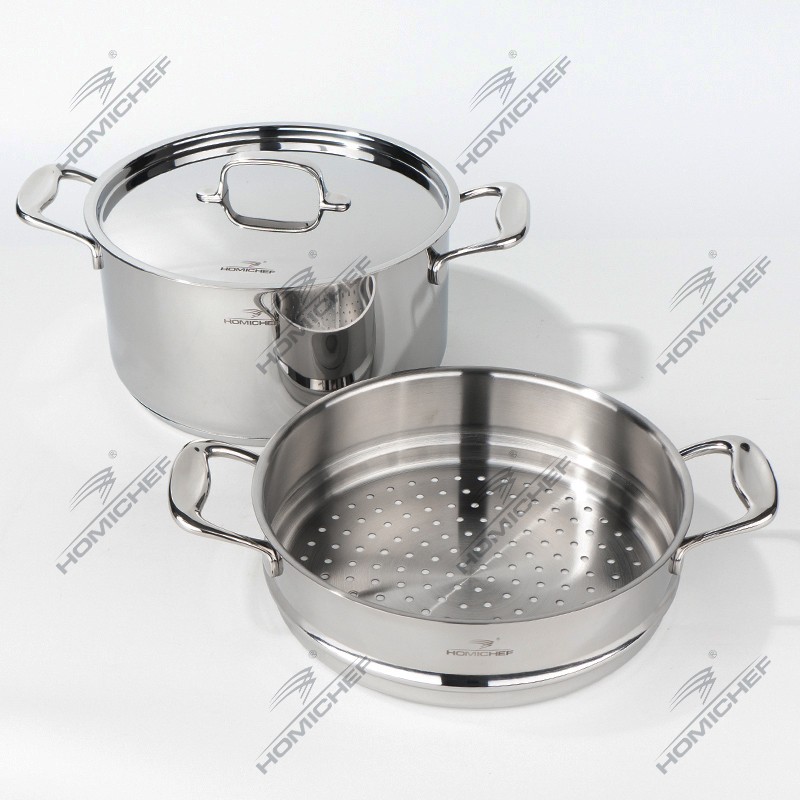 Straight Bottom Stainless steel steamer cookware set图2