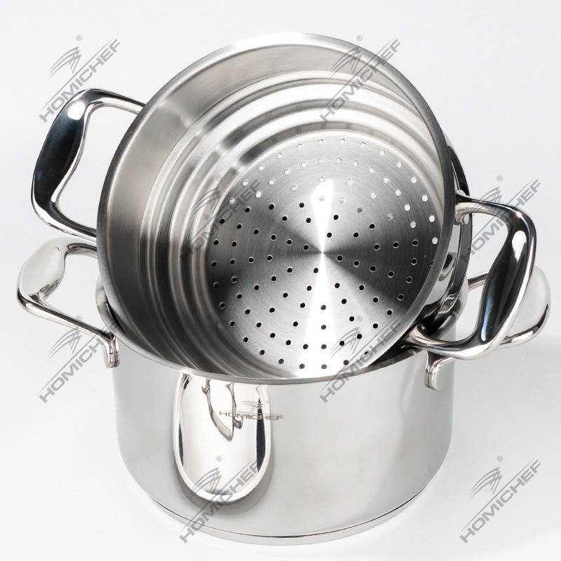 Straight Bottom Stainless steel steamer cookware set图4