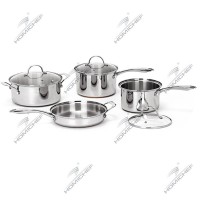 Stainless steel cookware set with copper base