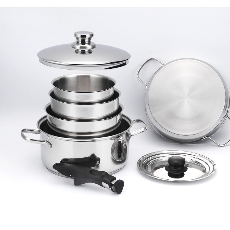 SA18124 Stainless steel cookware set with multi size lid图2