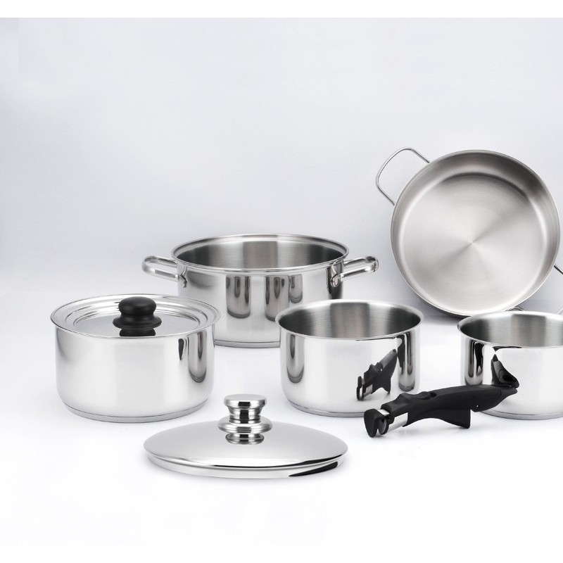 SA18124 Stainless steel cookware set with multi size lid图3